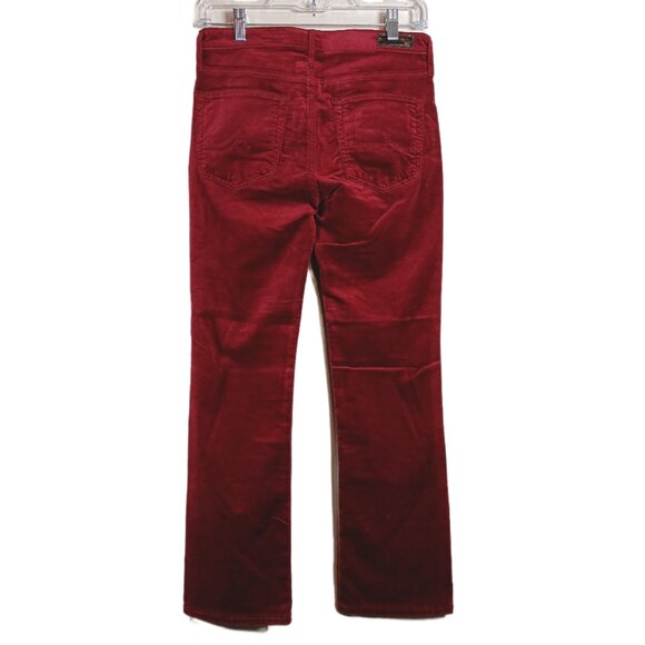 AG Adriano Goldschmied Jodi Crop Velvet Jeans Womens 27 Ruby Rouge Slim Flare - Picture 4 of 5